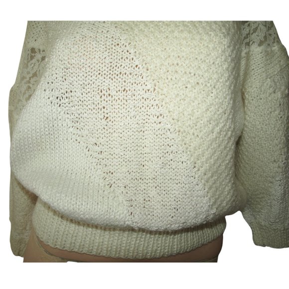 Handmade in the 80’s WHITE SWEATER Small - Picture 5 of 7